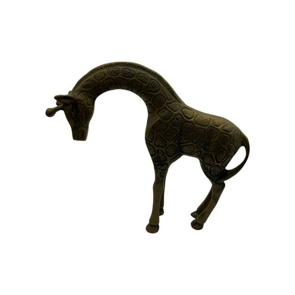 leonard Accents Vintage Solid Brass Giraffe Figurine Mid Century